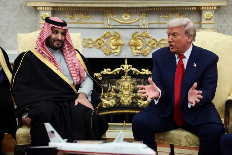 US President Donald Trump meets Saudi Crown Prince Mohammed bin Salman at the White House